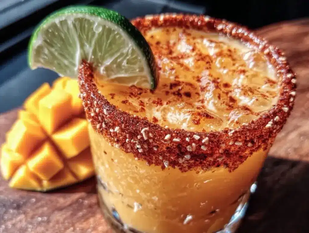spicy mango margarita mocktail - featured image