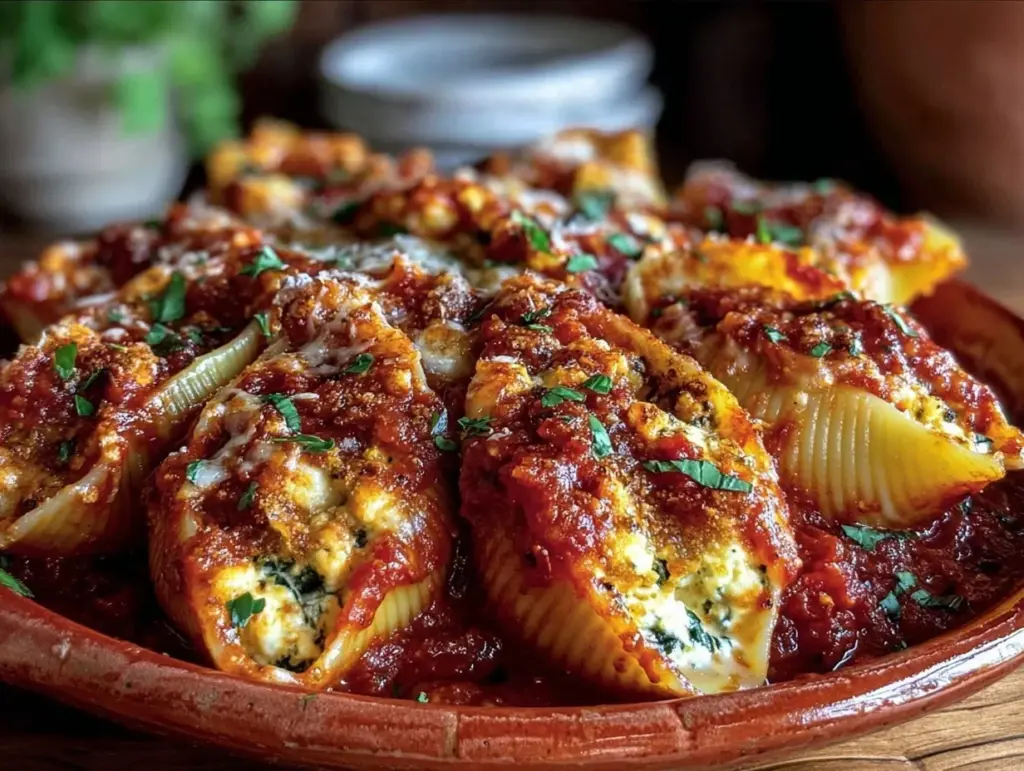 spinach ricotta stuffed shells - featured image