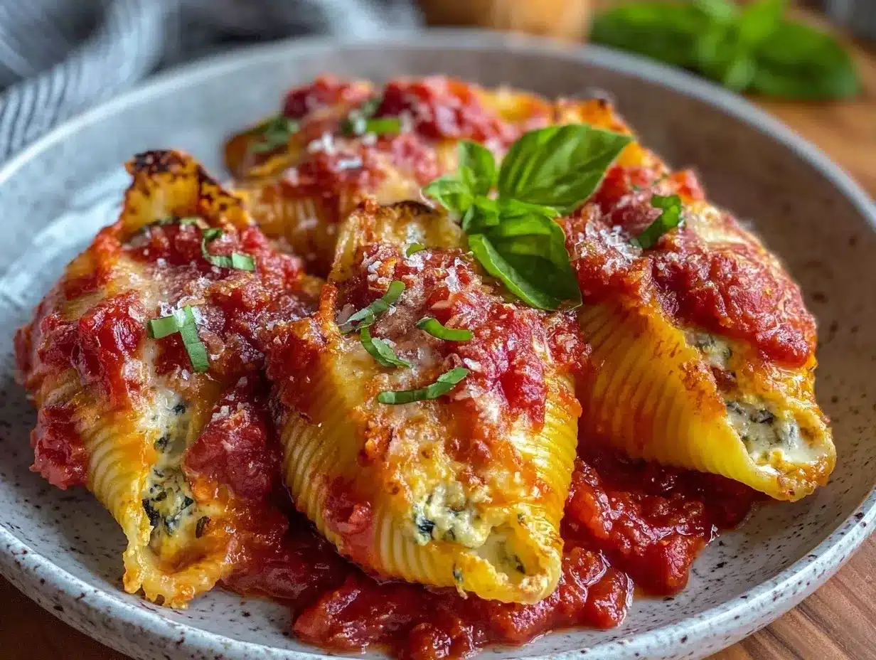 spinach ricotta stuffed shells preparation steps