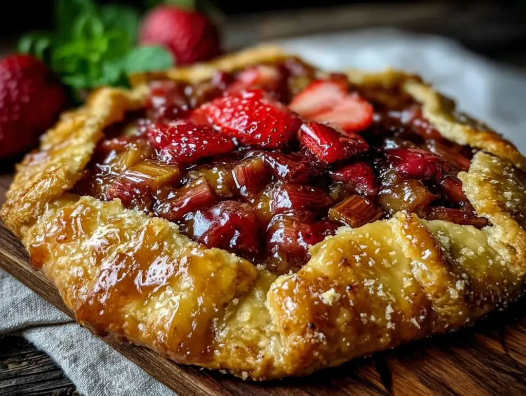 strawberry rhubarb galette - featured image