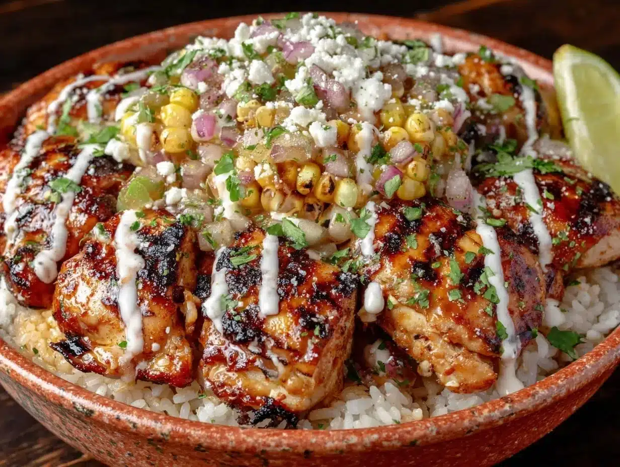 street corn chicken rice bowl preparation steps