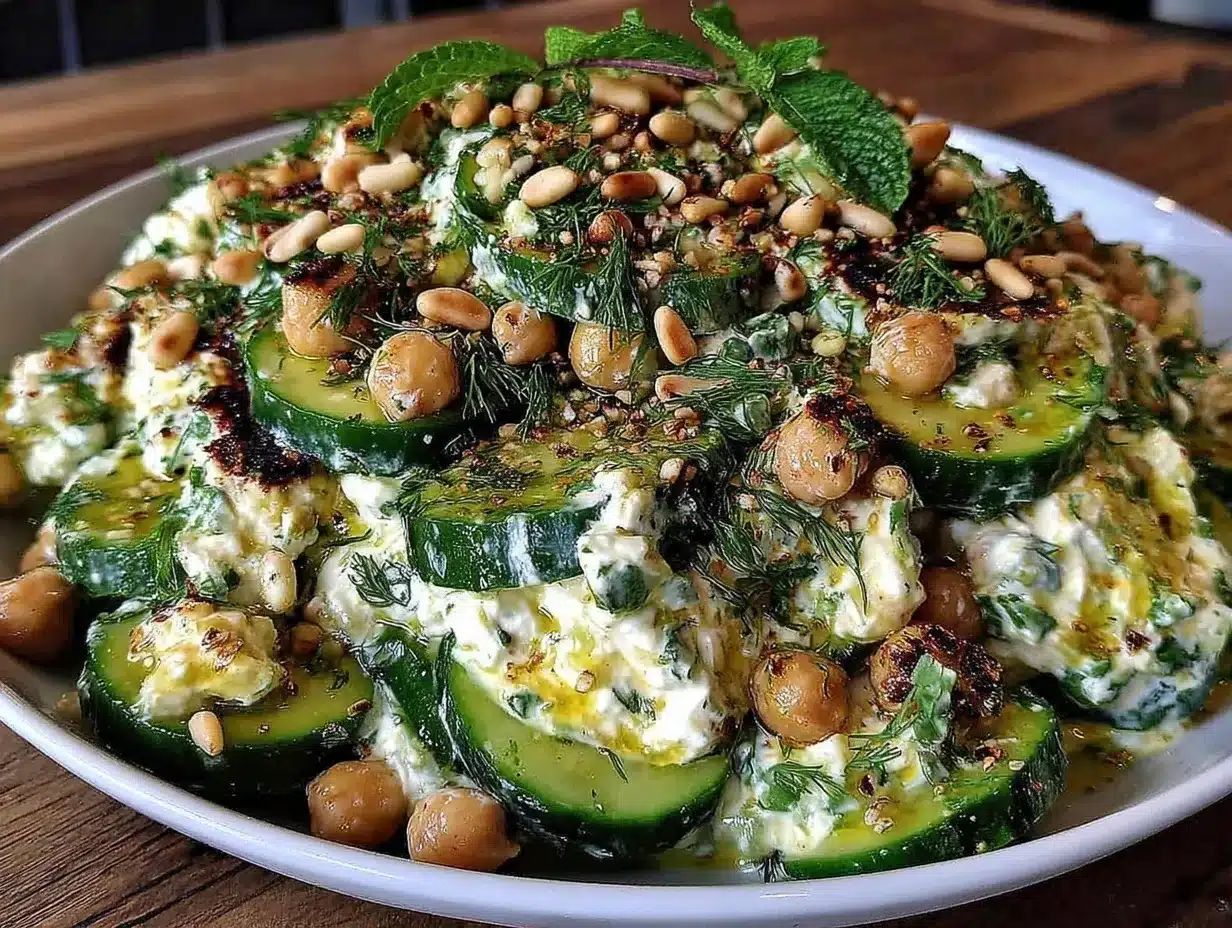 vegan tzatziki chickpea salad preparation steps