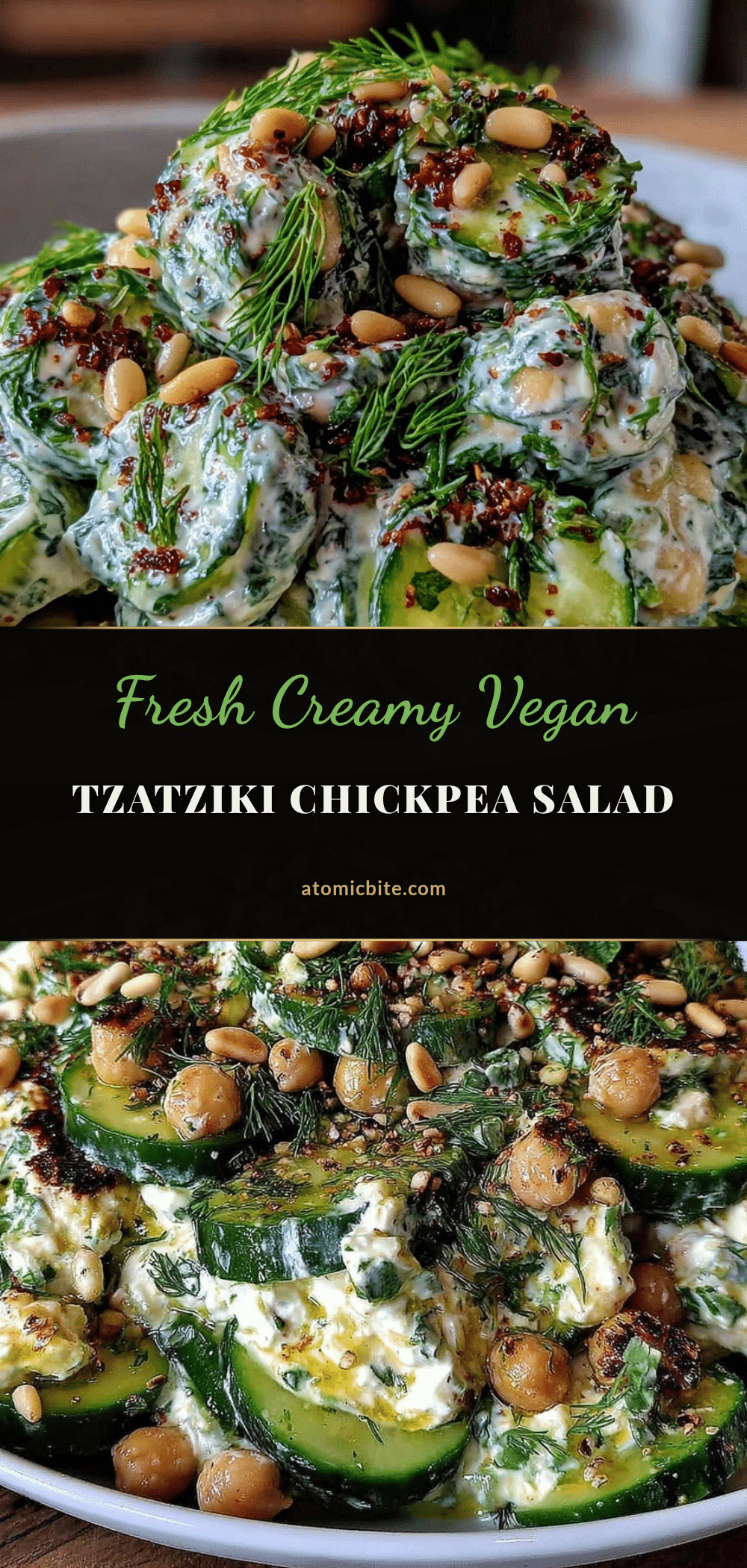 vegan tzatziki chickpea salad recipe