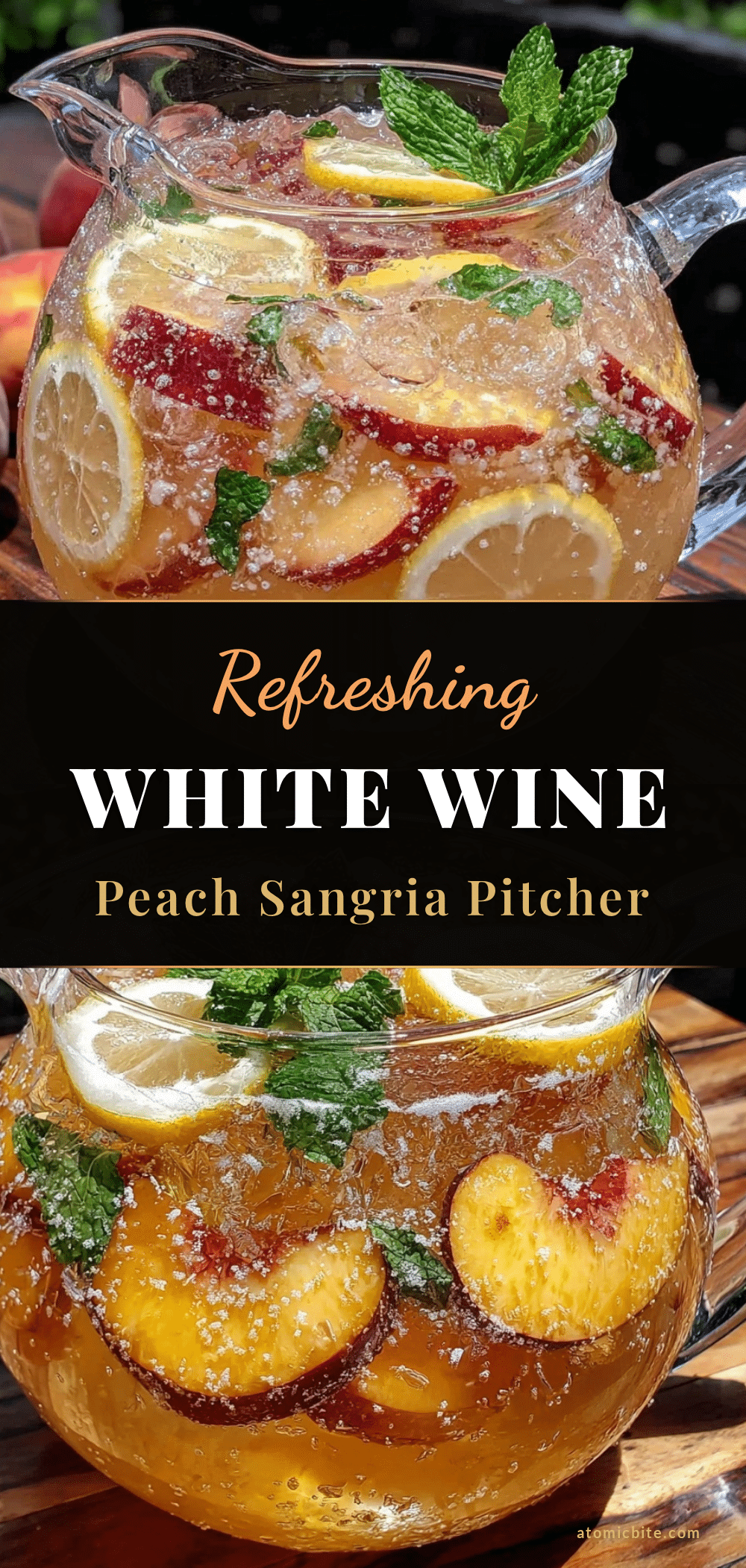 white wine peach sangria pitcher recipe
