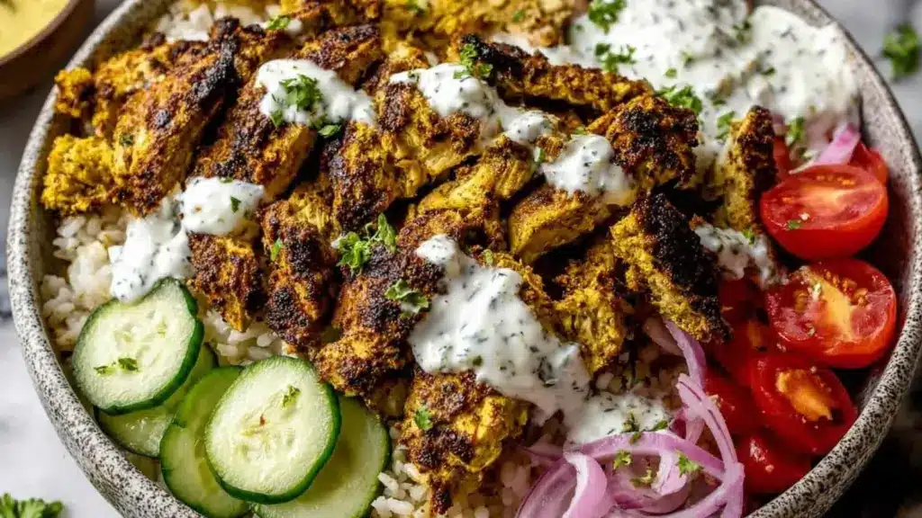 chicken shawarma bowl - featured image