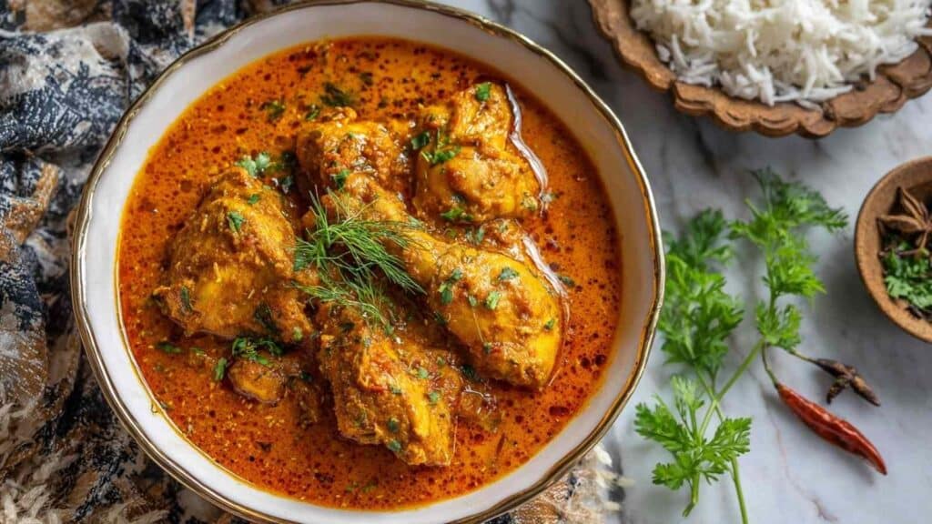 creamy badami chicken curry - featured image