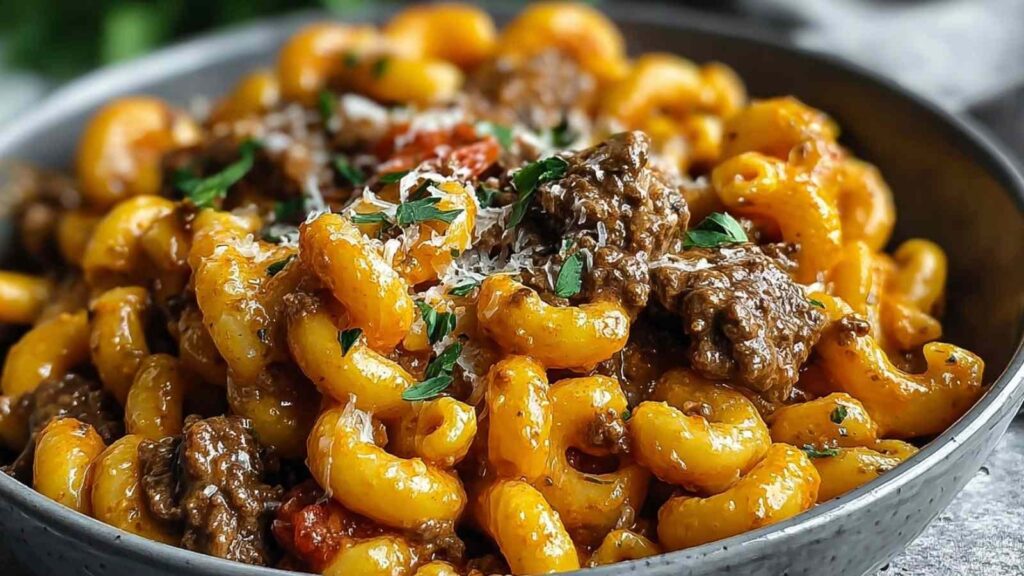creamy high-protein beef pasta - featured image