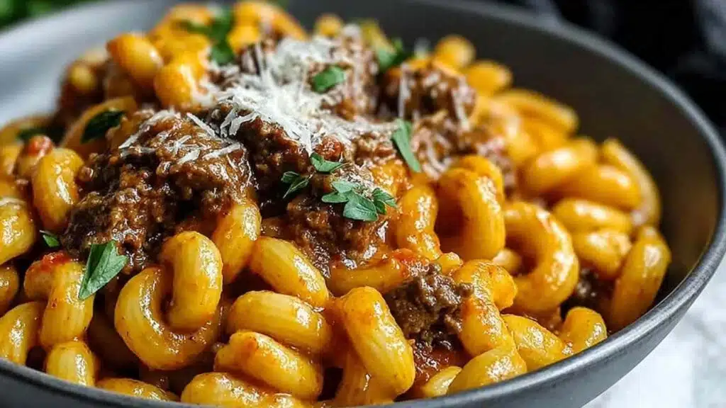 creamy high-protein beef pasta preparation steps