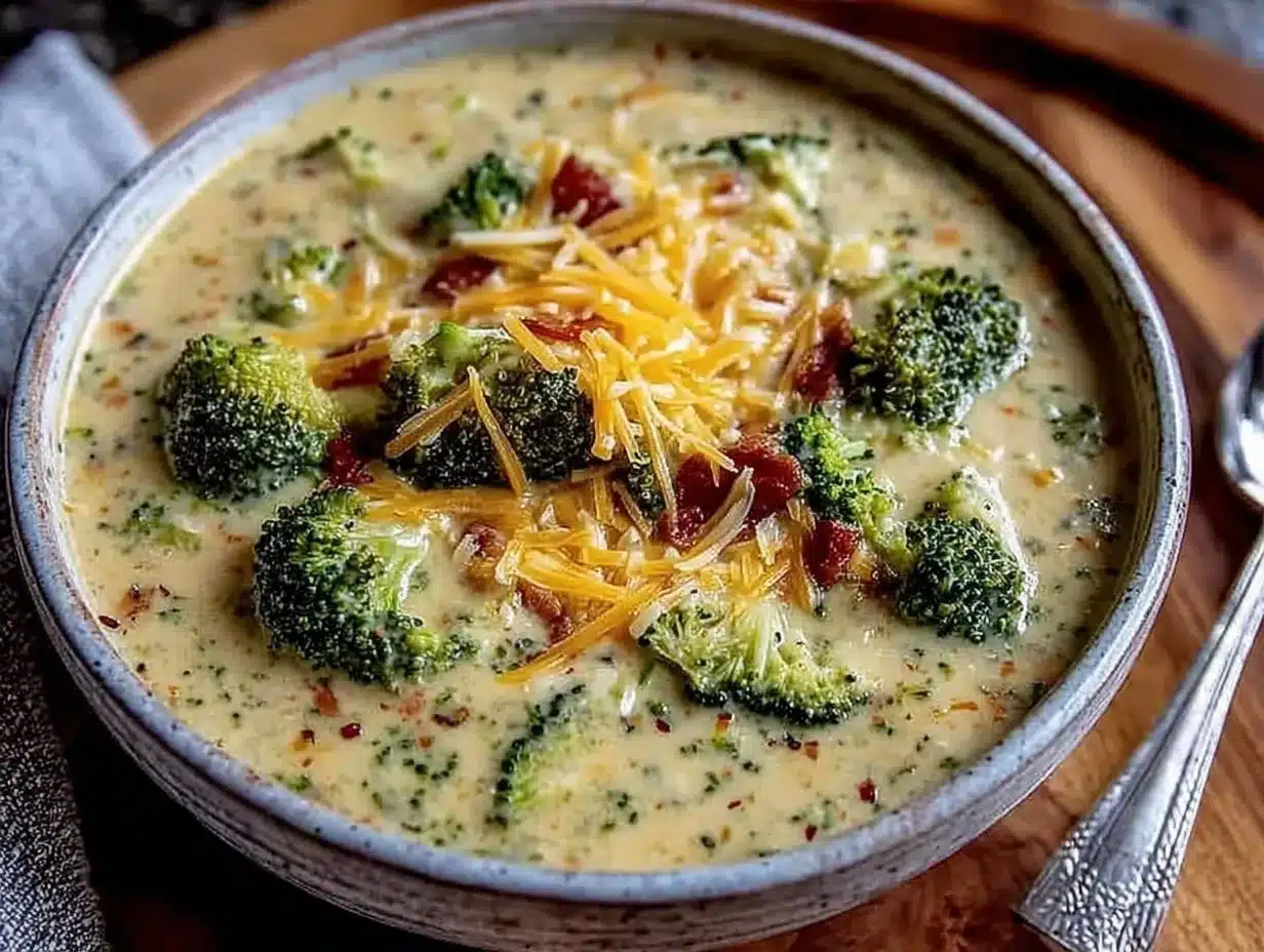 creamy high protein broccoli cheddar soup preparation steps
