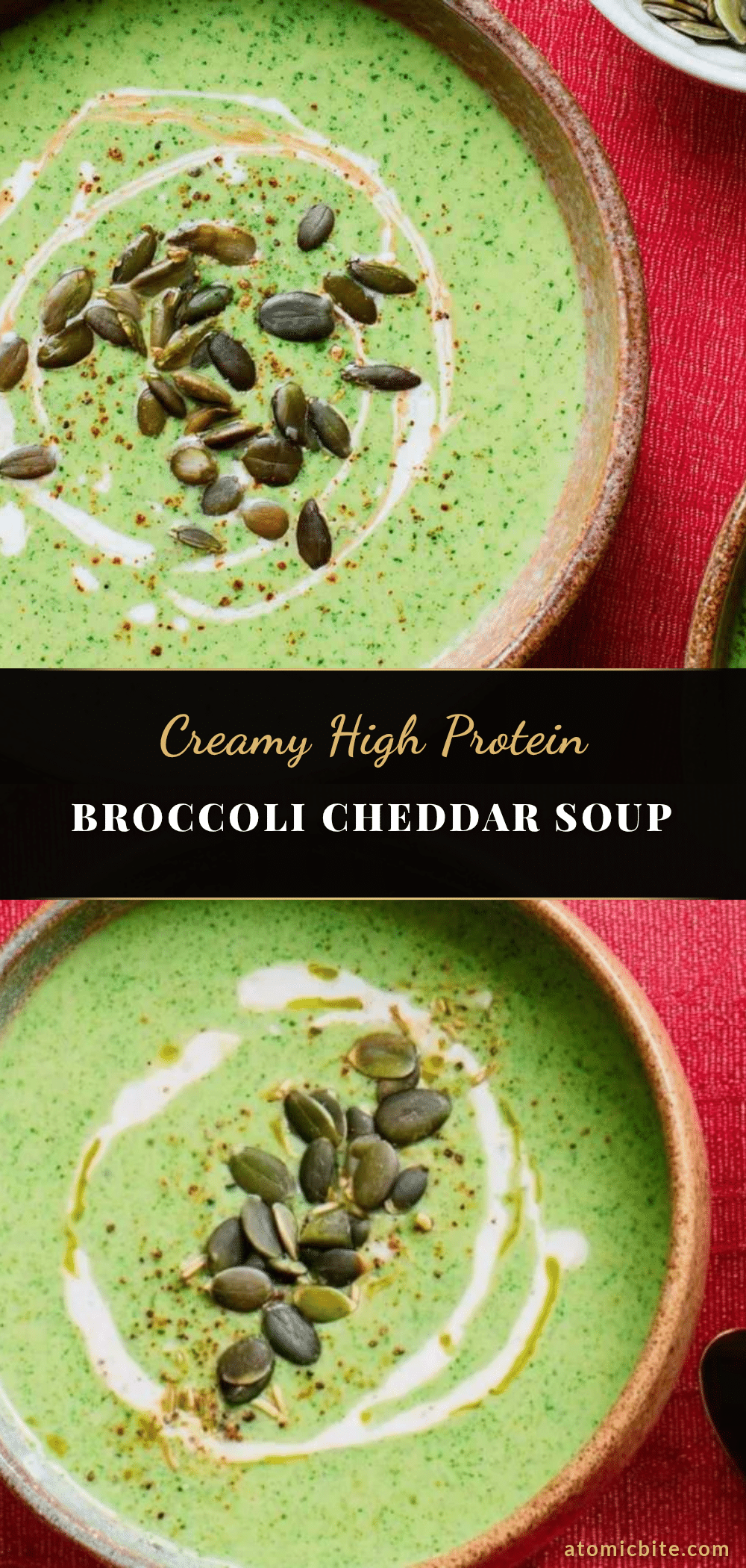 creamy high protein broccoli cheddar soup recipe