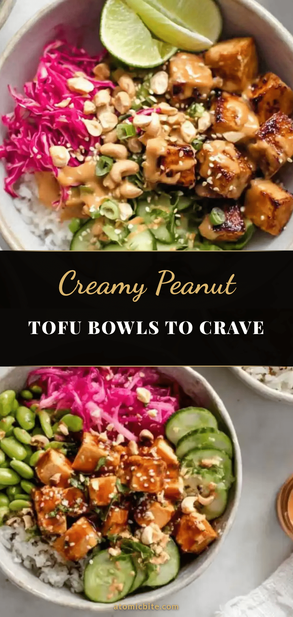 creamy peanut tofu bowls recipe