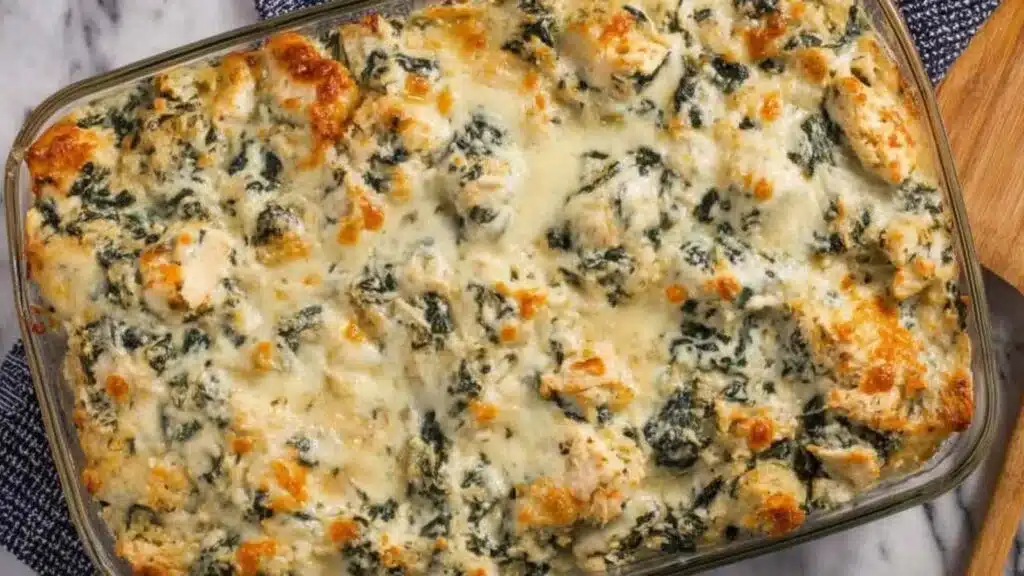 creamy spinach and artichoke chicken casserole preparation steps