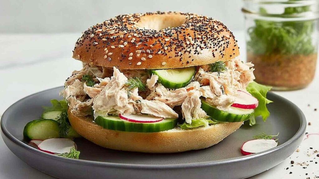 creamy tuna everything bagel delight - featured image