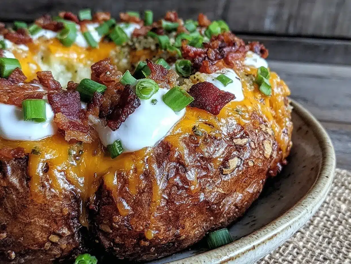 crispy air fryer loaded baked potato bowl preparation steps