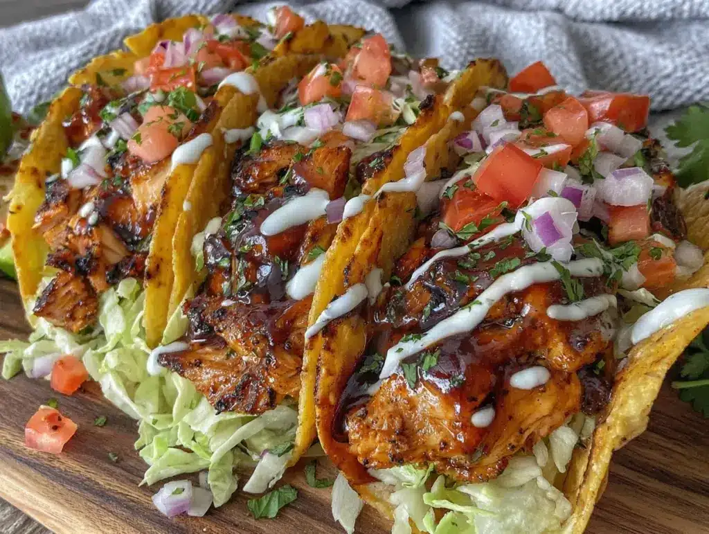 crispy bbq ranch chicken tacos - featured image