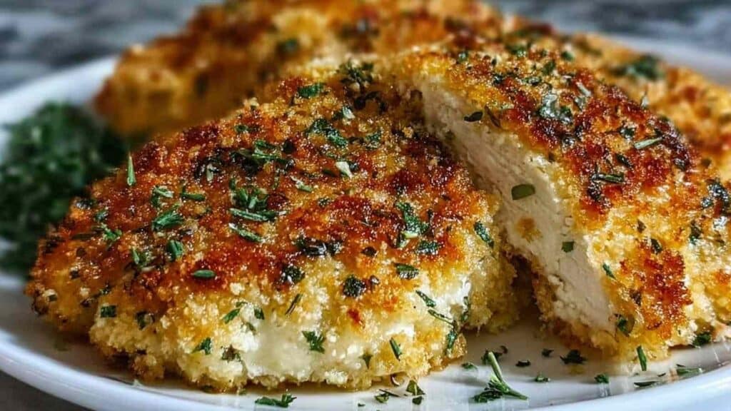 crispy herb-crusted baked parmesan chicken - featured image