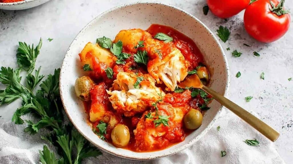 Crispy High Protein Bacalao a la Vizcaina preparation steps