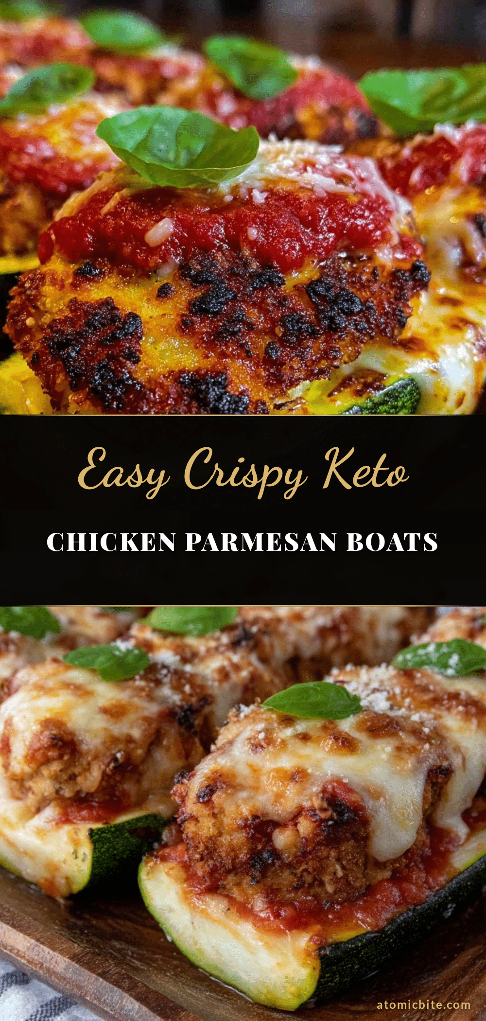 crispy keto chicken parmesan zucchini boats recipe