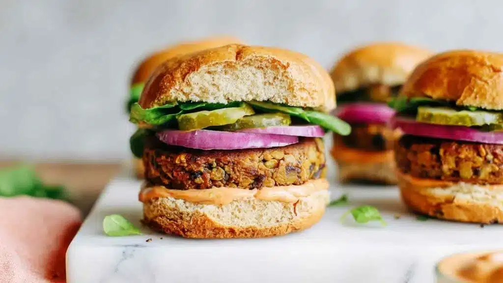 crispy lentil burgers preparation steps