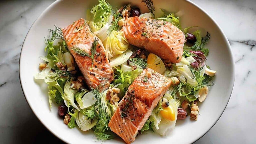 crispy salmon and fresh fennel salad - featured image