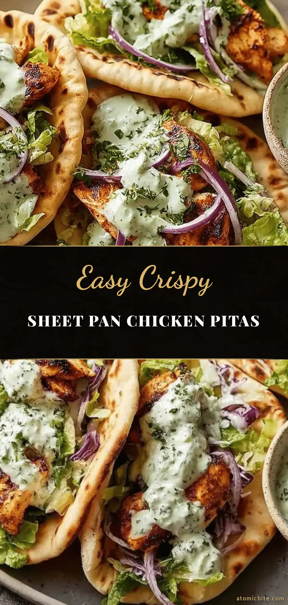 crispy sheet pan chicken pitas recipe