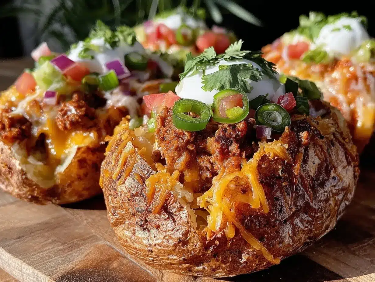 crispy taco loaded baked potatoes preparation steps