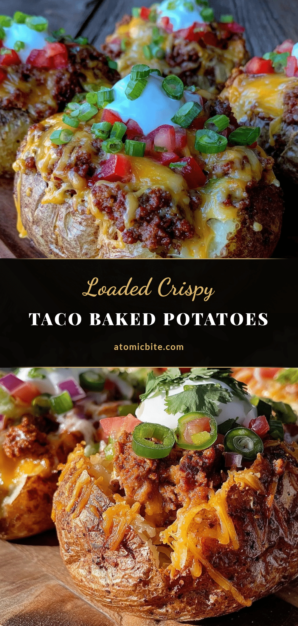 crispy taco loaded baked potatoes recipe