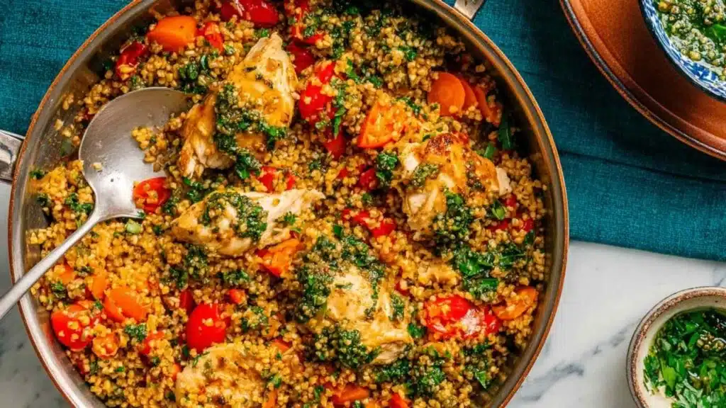 easy flavor-packed chicken with bulgur preparation steps