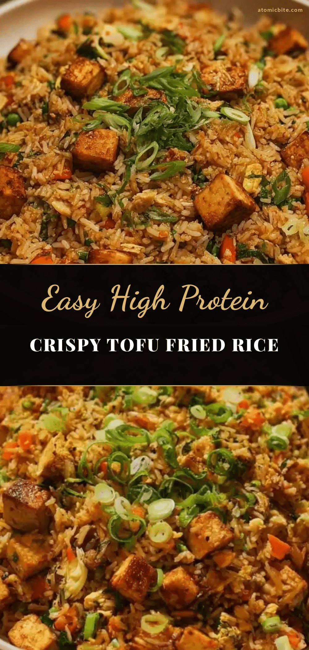 easy high protein crispy tofu fried rice recipe