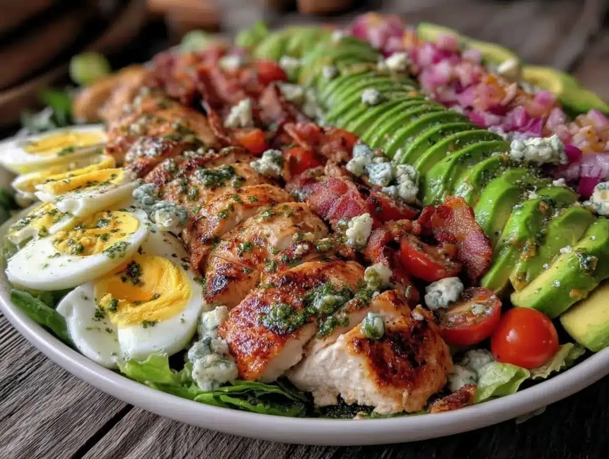 fresh classic Cobb salad preparation steps