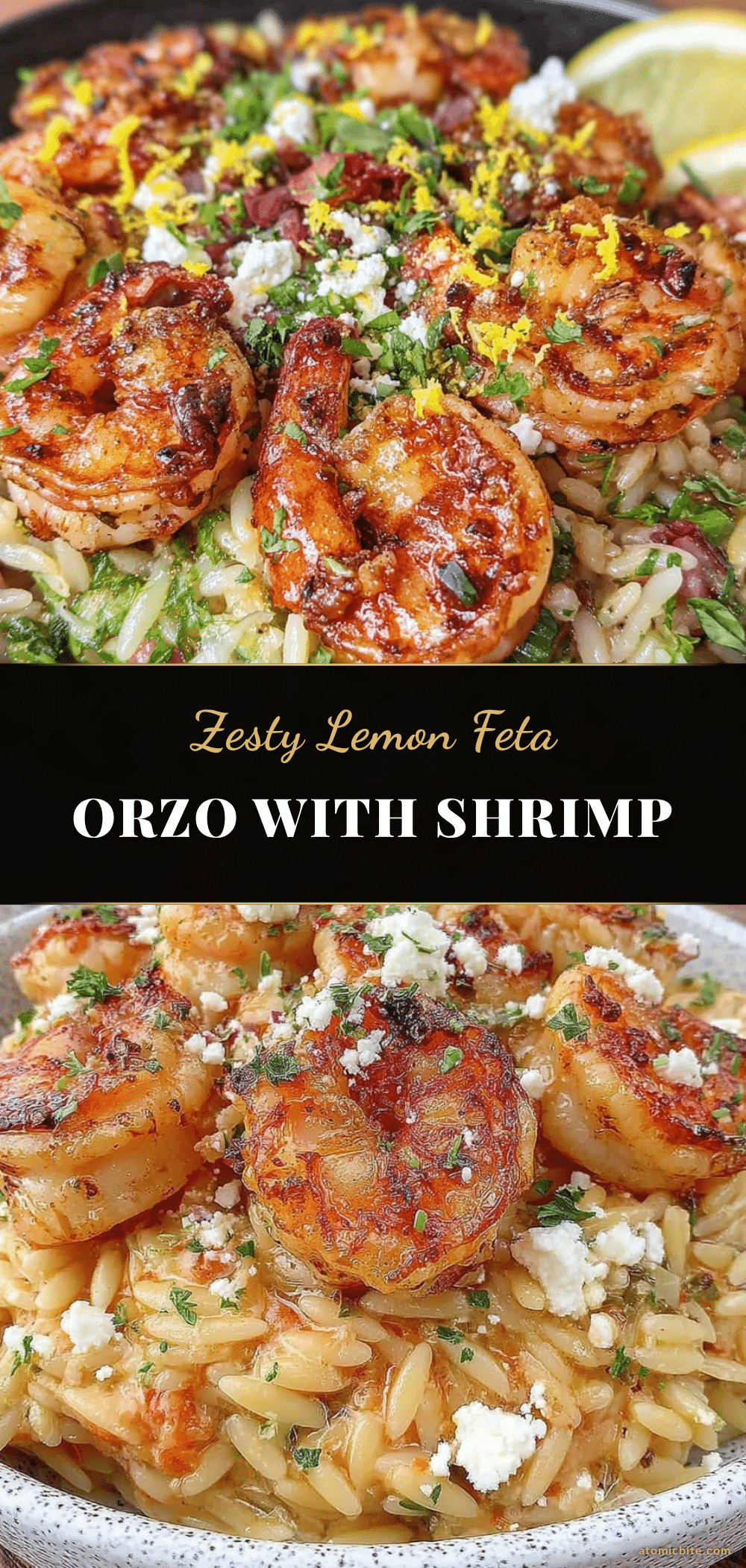 fresh lemon feta orzo with shrimp recipe