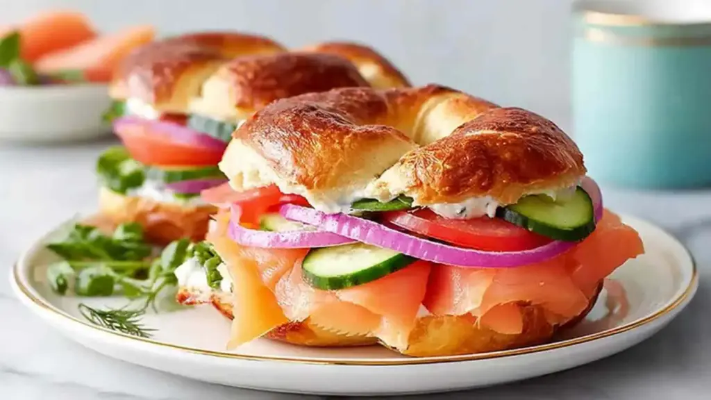 fresh smoked salmon bagel - featured image