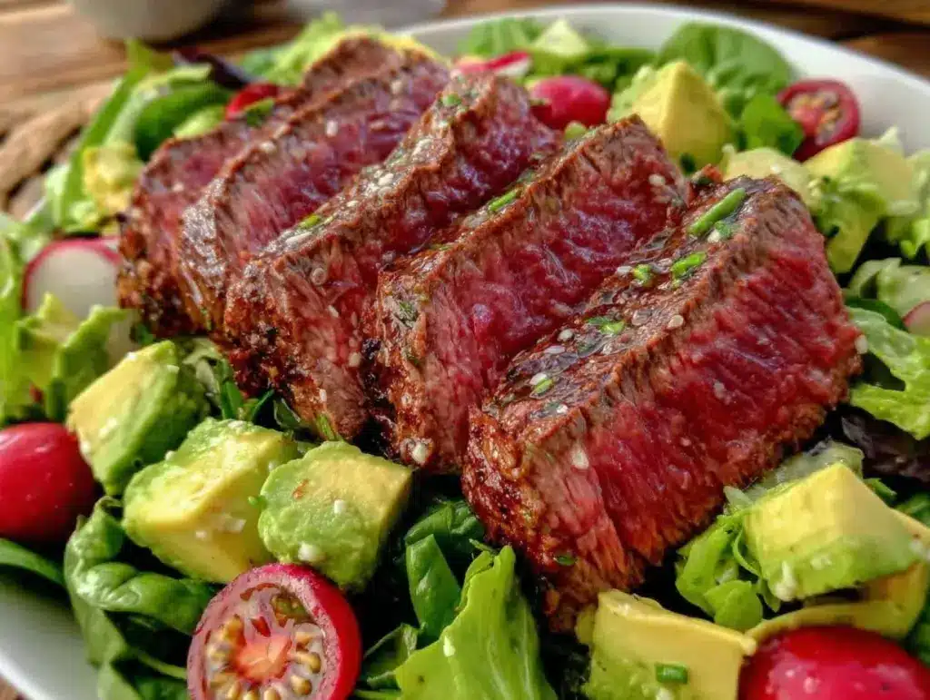fresh steak avocado salad - featured image