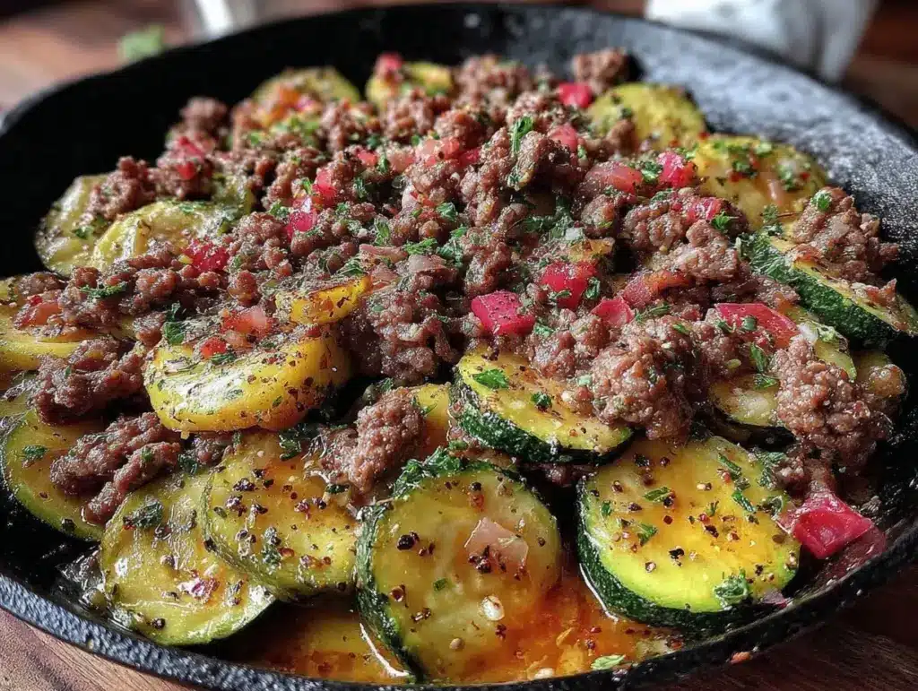 ground beef and zucchini skillet - featured image