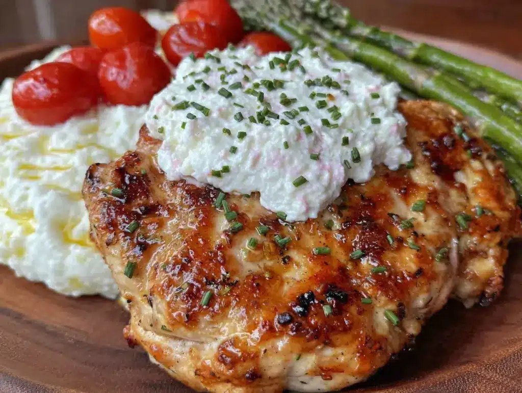healthy high protein cottage cheese chicken - featured image