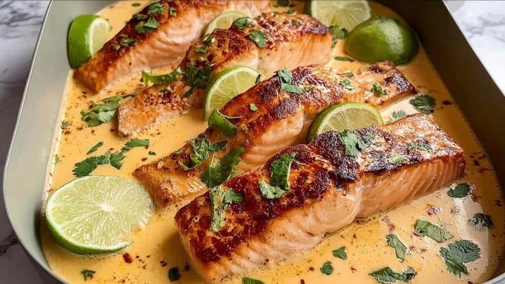healthy high protein poached salmon - featured image