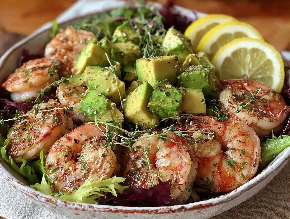 healthy shrimp avocado salad preparation steps