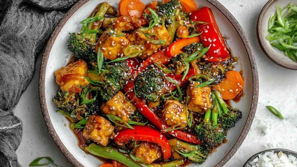 high protein tempeh stir-fry - featured image