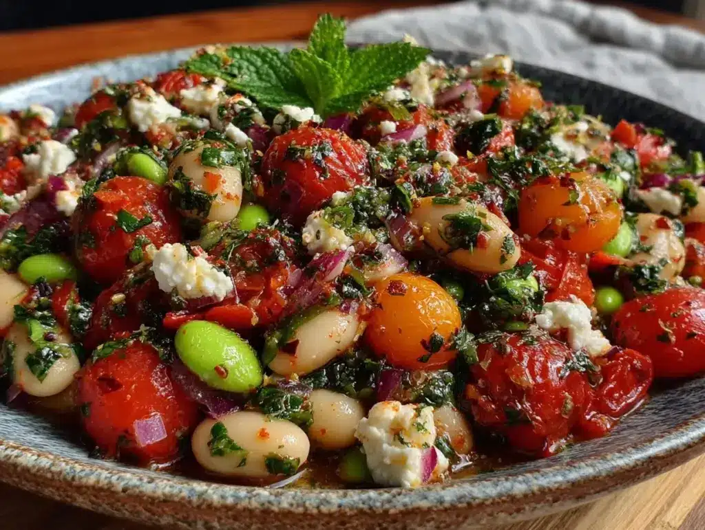Mediterranean bean salad - featured image