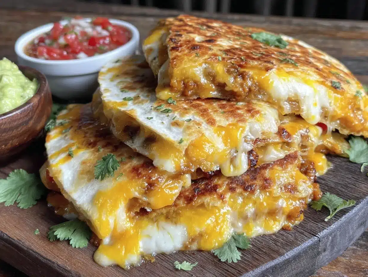 quick cheesy ground turkey quesadillas preparation steps