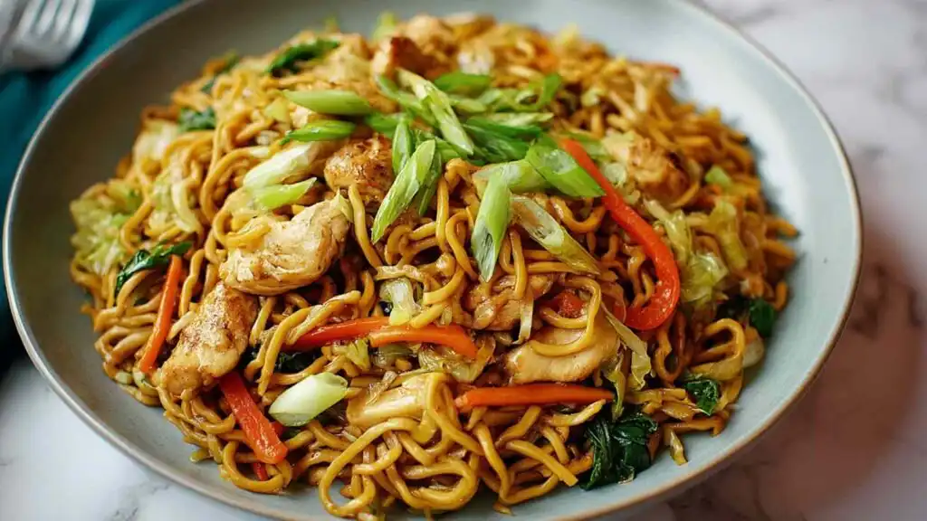 quick crispy chicken yakisoba preparation steps