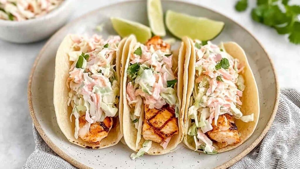 quick crispy grilled fish tacos - featured image