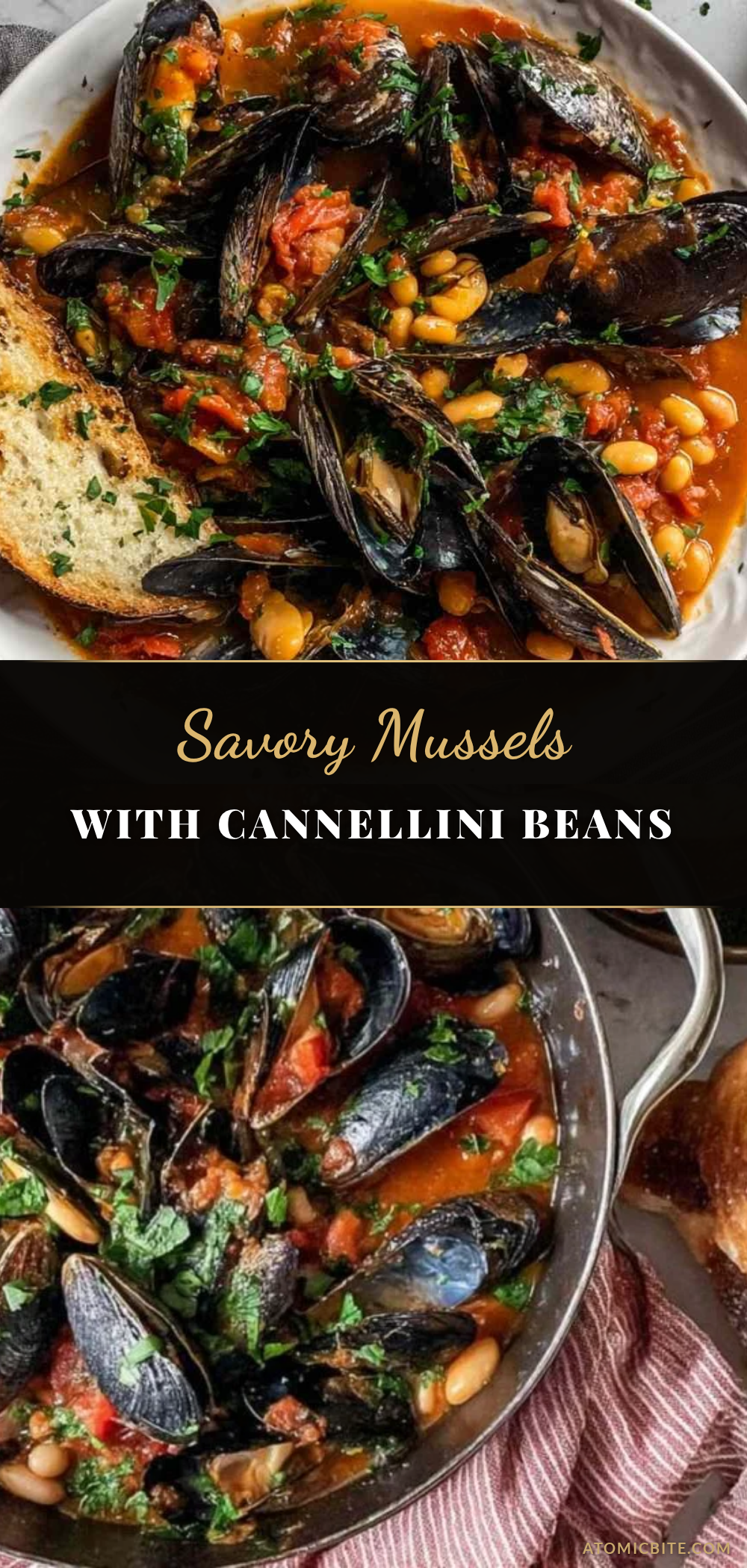 savory mussels with creamy cannellini beans and tomatoes recipe