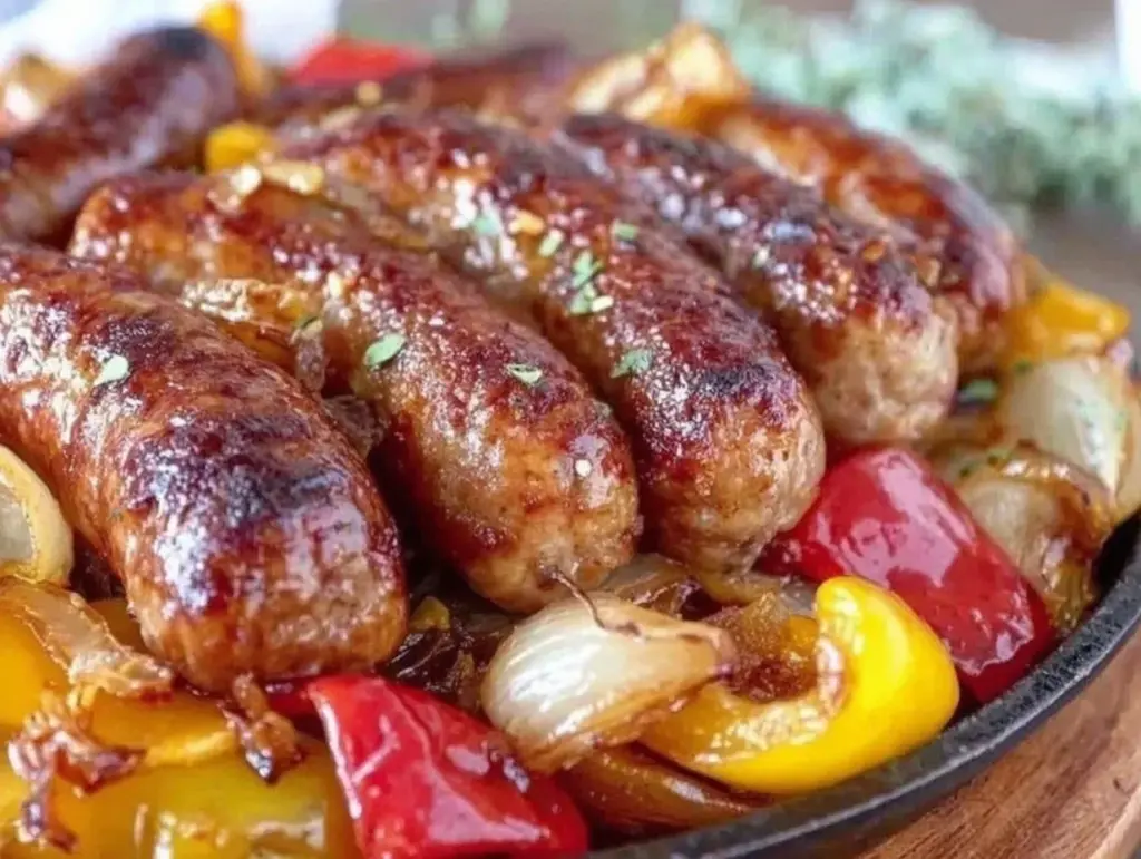 sheet pan sausage and peppers - featured image