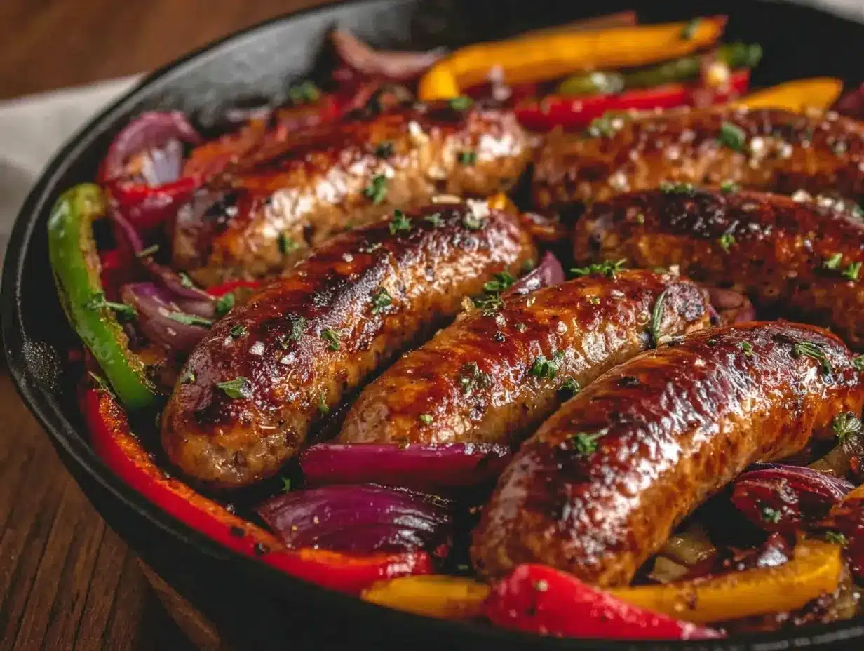 sheet pan sausage and peppers preparation steps