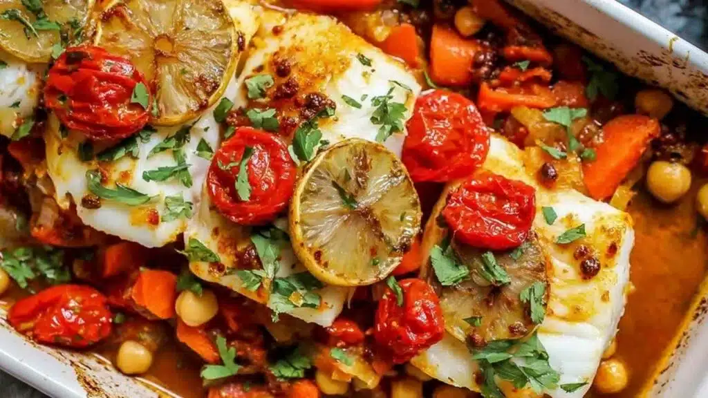 spicy moroccan baked fish preparation steps