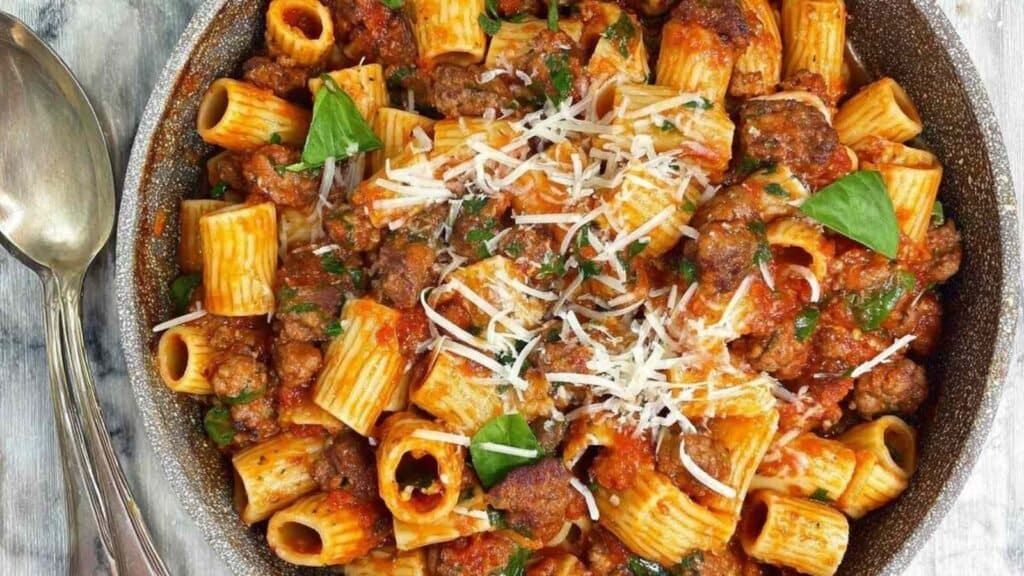 spicy sausage pasta recipe preparation steps