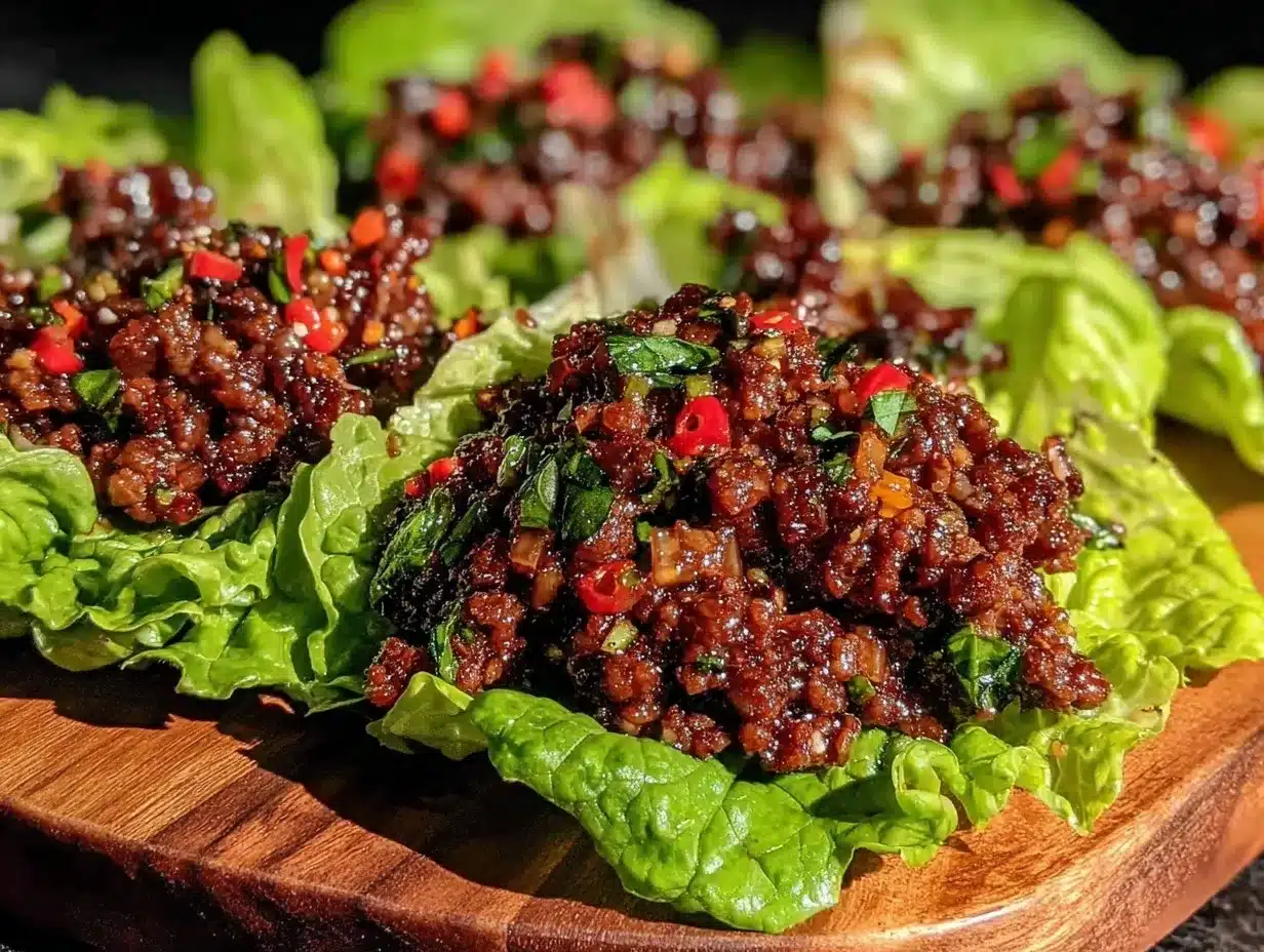 thai basil beef lettuce cups preparation steps