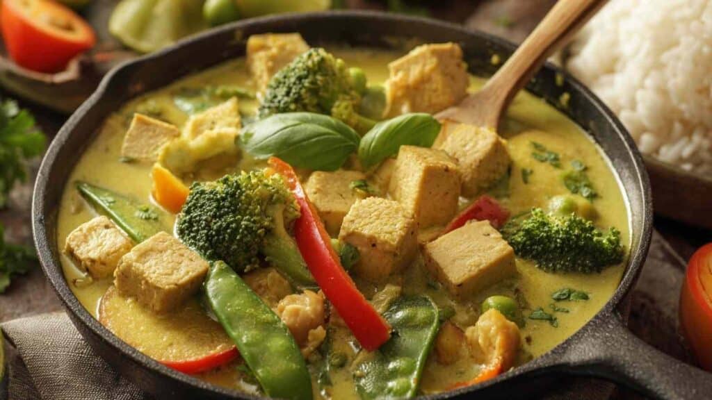 vegan thai green curry - featured image