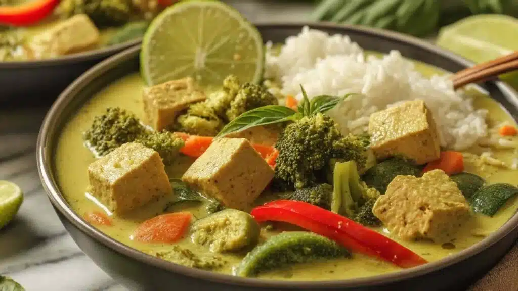 vegan thai green curry preparation steps